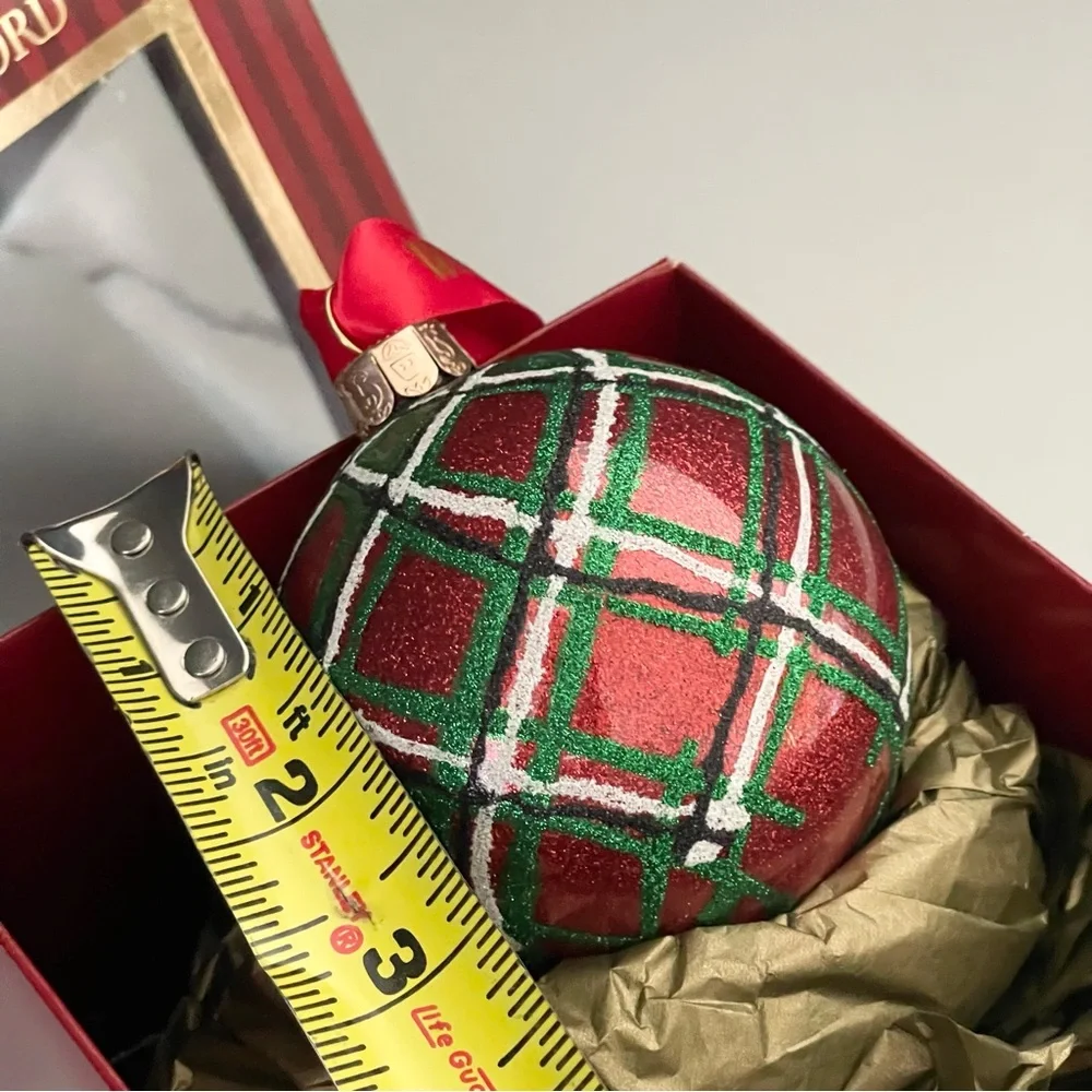 Plaid Glitter Ball Ornament - Holiday Heirloom by Waterford